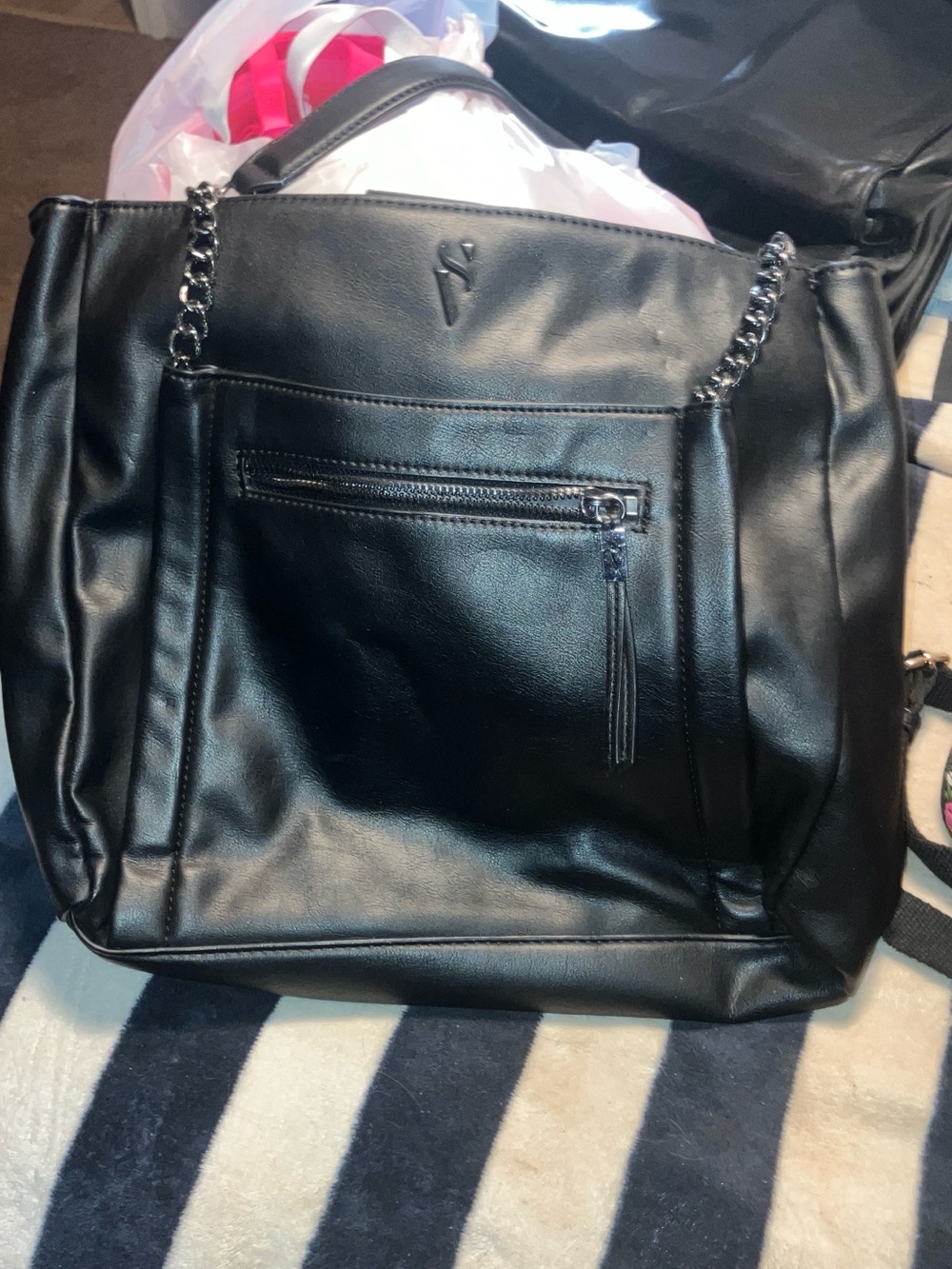 Simply Vera , Vera Wang ,NWT , black vegan ,stainless steel hardware